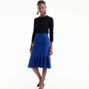 NEW J Crew Lace Trumpet Shirt in Baroque Blue